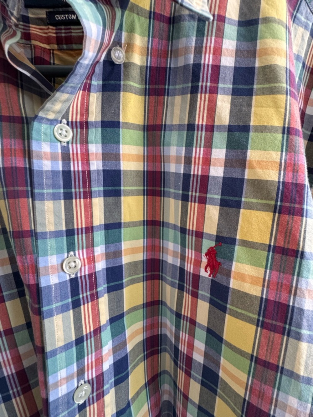Polo by Ralph Lauren Multi-Color Custom Fit Madras Plaid Button-Down Men’s XL - Picture 4 of 5